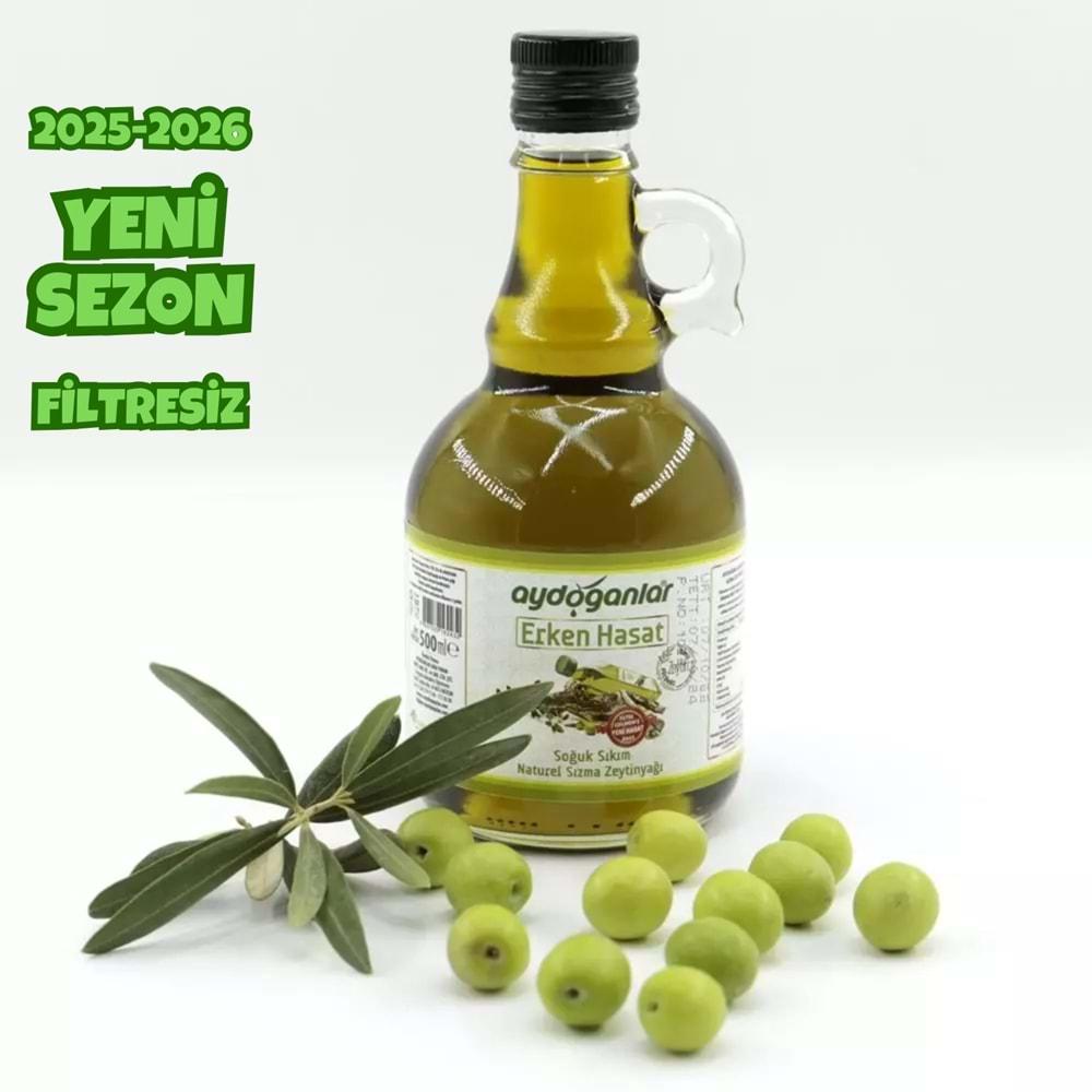 E.Hasat S.Sıkım Zeytinyağı Filtre Edilmemiş Gallone Cam 500 Ml