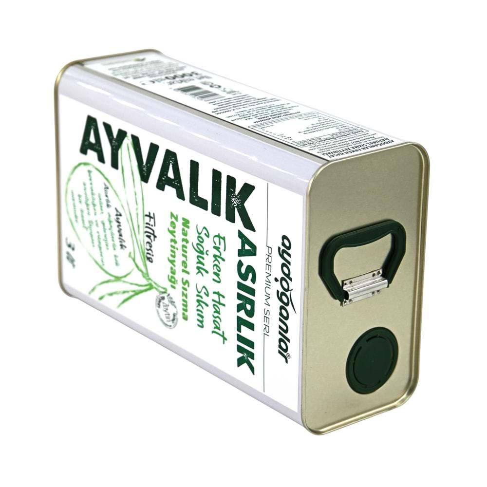 Asırlık Ayvalık Erken Hasat Filtresiz Soğuk Sıkım Zeytinyağı 3 L. (Premium Seri)