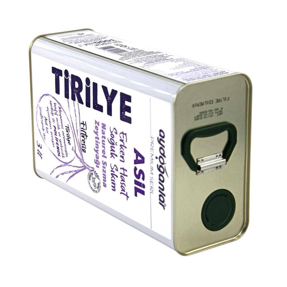 Asil Tirilye Erken Hasat Filtresiz Soğuk Sıkım Zeytinyağı 3 L. (Premium Seri)