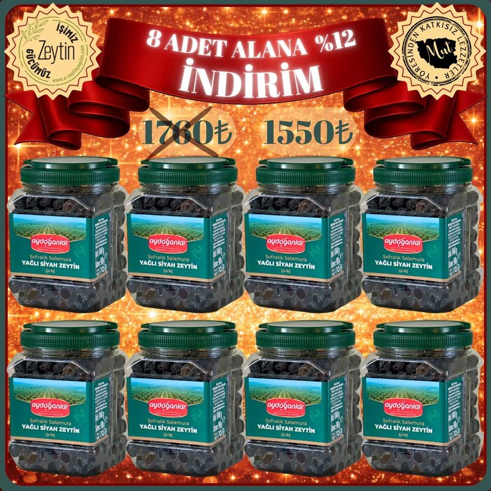 8 ADET SİYAH YAĞLI SALAMURA ZEYTİN (S) 900 GR