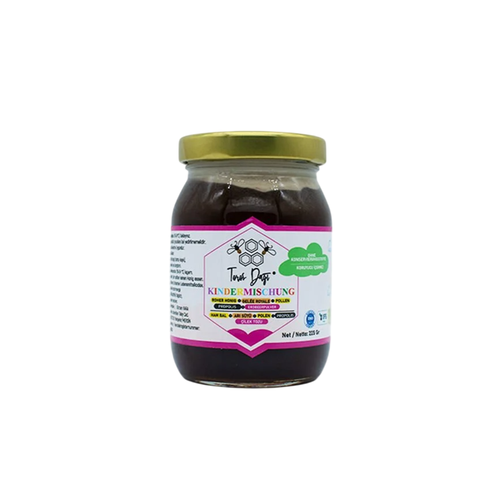 Arı Sütü-Polen-Propolis-Çilek Tozu-Bal Çocuk Karışımı 225 Gr