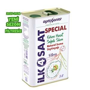 İlk Dört Saat Erken Hasat Soğuk Sıkım Zeytinyağı 3 Lt