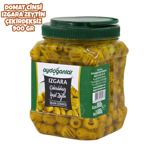 Izgara Çekirdeksiz Yeşil Zeytin 900 Gr