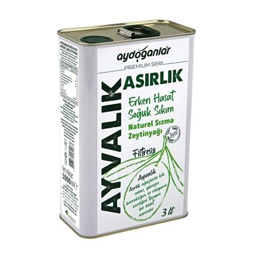 Asırlık Ayvalık Erken Hasat Filtresiz Soğuk Sıkım Zeytinyağı 3 L. (Premium Seri)