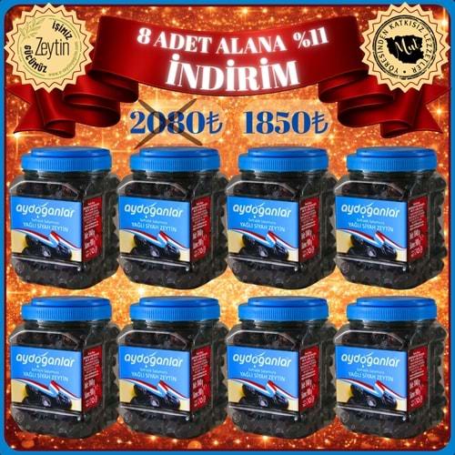 8 ADET SİYAH YAĞLI SALAMURA ZEYTİN (M) 900 GR