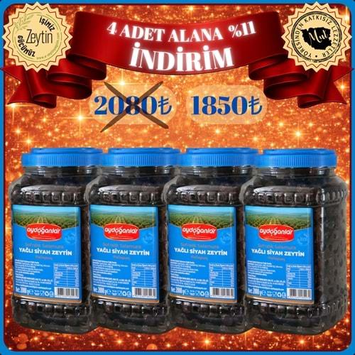 4 ADET SİYAH YAĞLI SALAMURA ZEYTİN (M) 2 KG