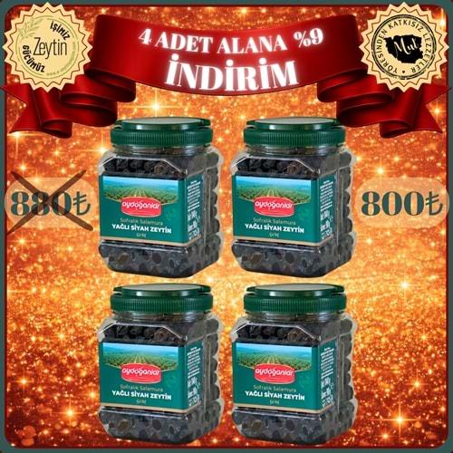 4 ADET SİYAH YAĞLI SALAMURA ZEYTİN (S) 900 GR