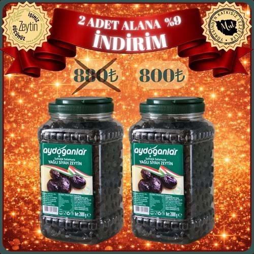 2 ADET SİYAH YAĞLI SALAMURA ZEYTİN (S) 2 KG