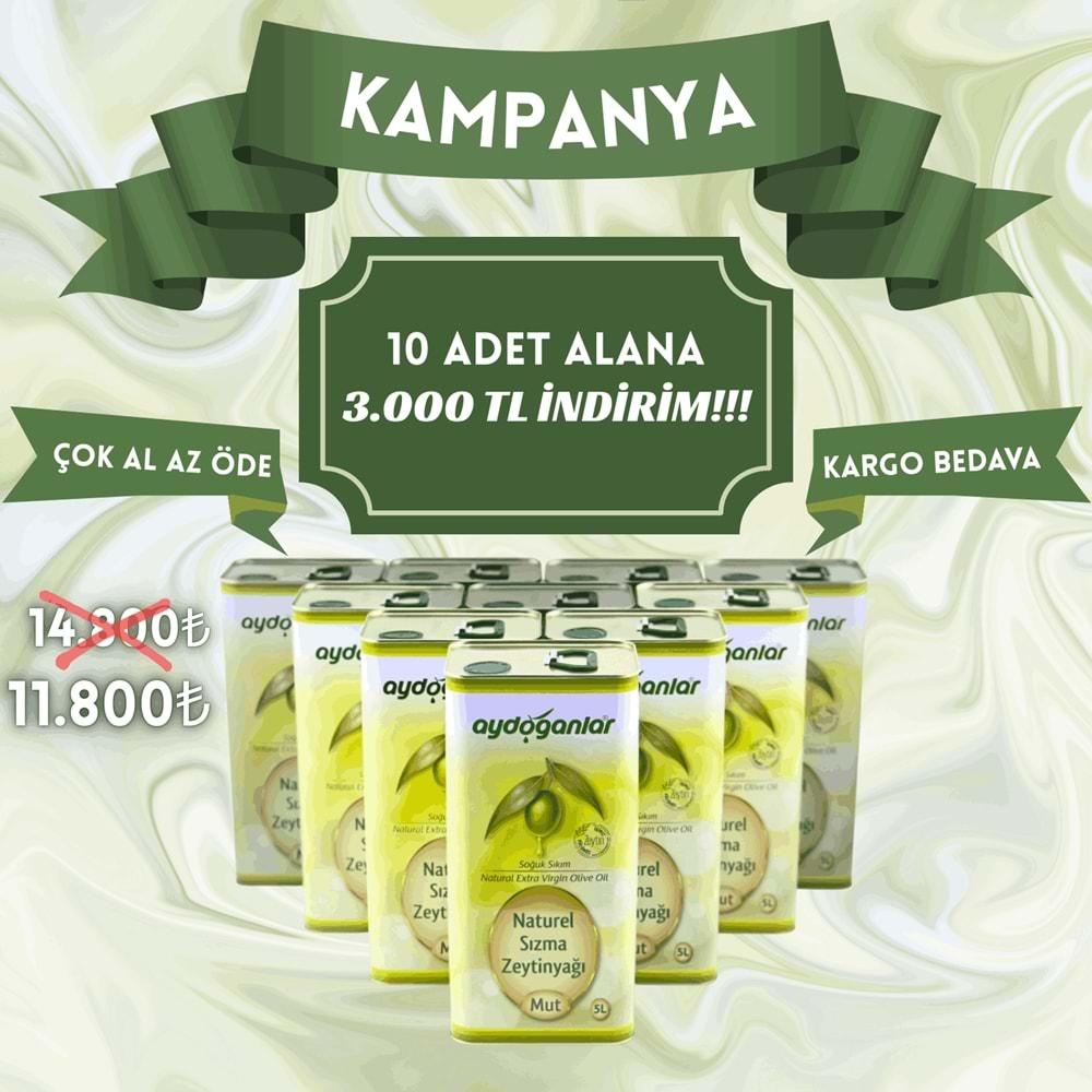 10 ADET 5 LİTRE NATUREL SIZMA SOĞUK SIKIM ZEYTİNYAĞI
